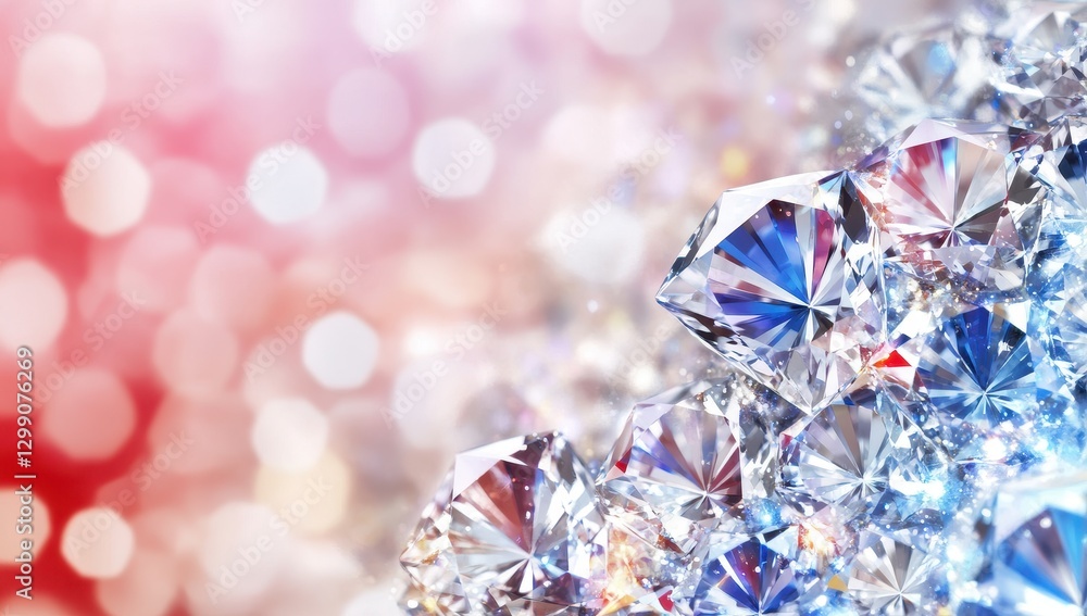 Poster sparkling diamonds on elegant background with soft bokeh lights creating a luxurious and glamorous a