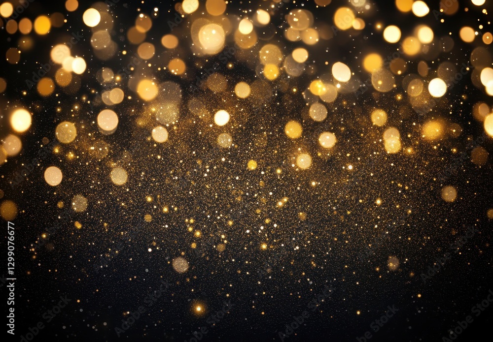 Poster sparkling golden bokeh lights on a dark background creating a festive and glamorous atmosphere for c