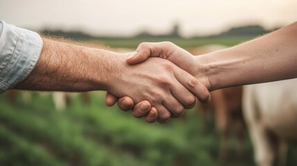 A business professional collaborating with farmers to build a joint business. Supporting farmers, mutual relationships, and business dependence. Economies of scale and cost reduction.