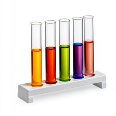 Vibrant Colored Liquids in Test Tubes A Science Experiment