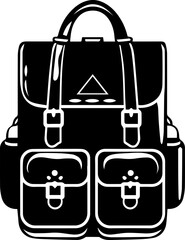 Bag vector design, simple design black and white illustration