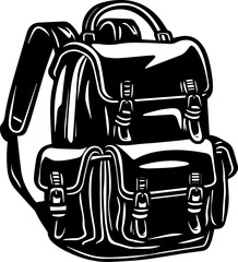 Obraz premium Bag vector design, simple design black and white illustration