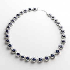Fototapeta premium Diamond Necklace with Sapphire Accents