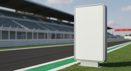Blank Billboard Advertisement at a Race Track