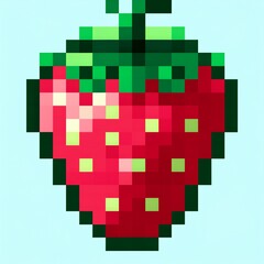 vector illustration of strawberries - icon pixel art 8bit