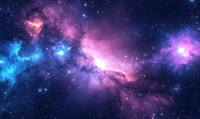 Fototapeta premium Stunning Cosmic Nebula Displaying Vibrant Colors and Stars in Deep Space Background, Perfect for Science and Astronomy Projects or Decor