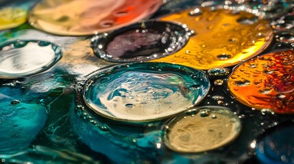 Vibrant Metal and Liquid Abstract Art