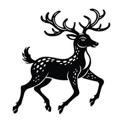 Obraz premium Deer silhouette vector on white background 