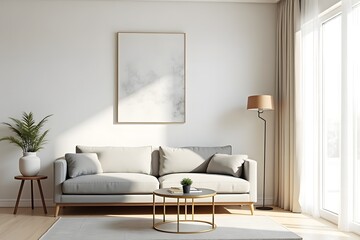 Modern Cozy Living Room with Golden Accents