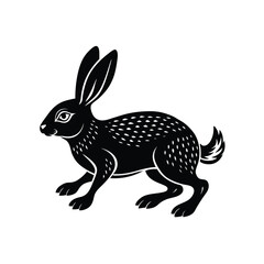 A rabbit Silhouette vector illustration on white background