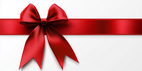 Red ribbon bow on white