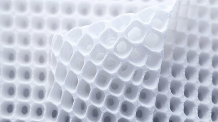 Naklejka premium Detailed Close Up Of White Honeycomb Pattern Showing Geometric Structure