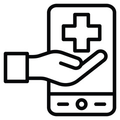 Obraz premium Telehealth icon line vector illustration