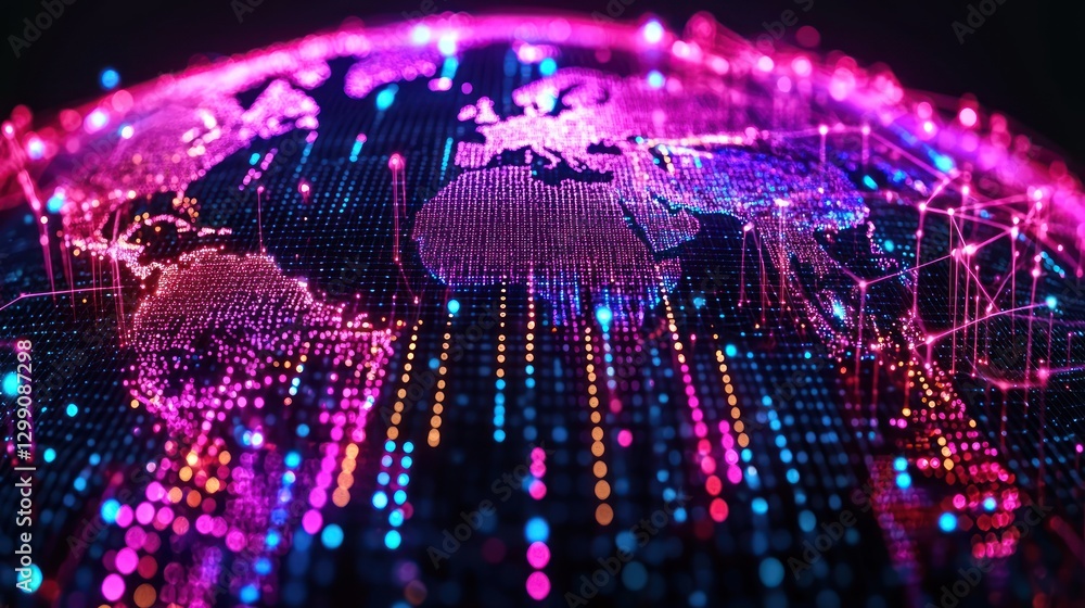 Poster global network: a visual representation of worldwide connectivity