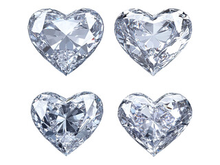 set of heart shape diamonds