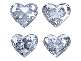 set of heart shape diamonds