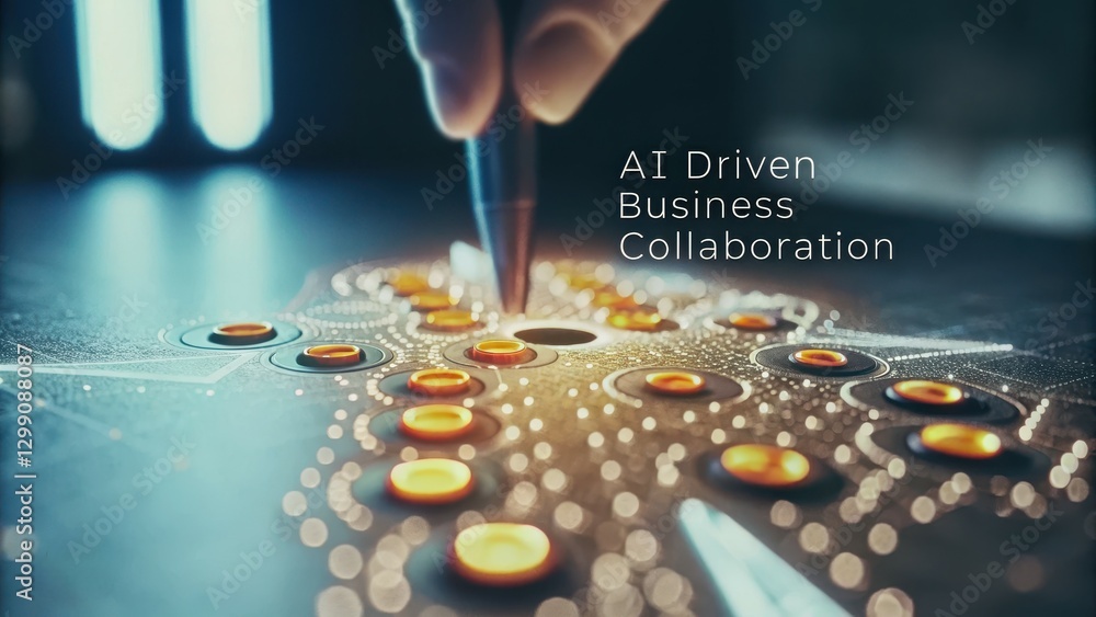 Aufkleber innovative ai driven business collaboration concept featuring digital network interaction and creati