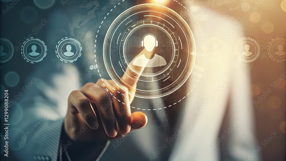 Aufkleber innovative holographic customer service assistant technology in action for modern interactive user e