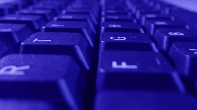 Old vintage keyboard retro pc close-up , Old computer studio close-up, Desktop vintage retro wave display, late 90s PC.