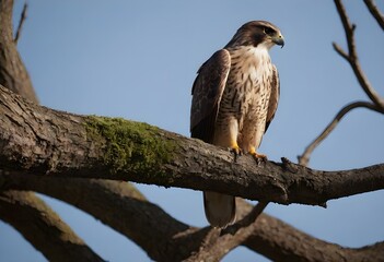 Fototapeta premium Majestic Red-Tailed Hawk in Flight – A Powerful Raptor in the Wild.