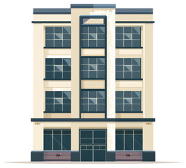 A large vector illustration of a modern office building