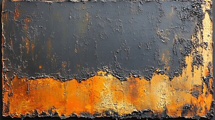 Naklejka premium Abstract Black Gold Texture Art Painting, Dark Golden Brown Canvas