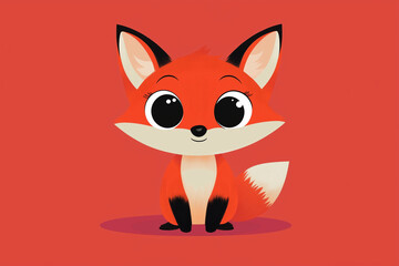 Obraz premium Digital illustration of a cartoon fox with large pixelated eyes in NFT art style