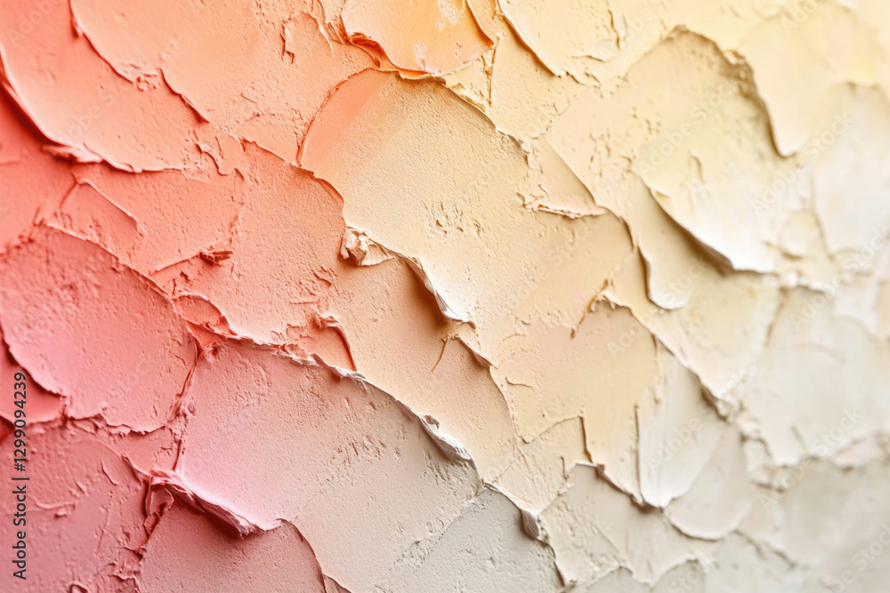 Poster Abstract textured background with a gradient of coral and beige colors, showing a rough, uneven surface.