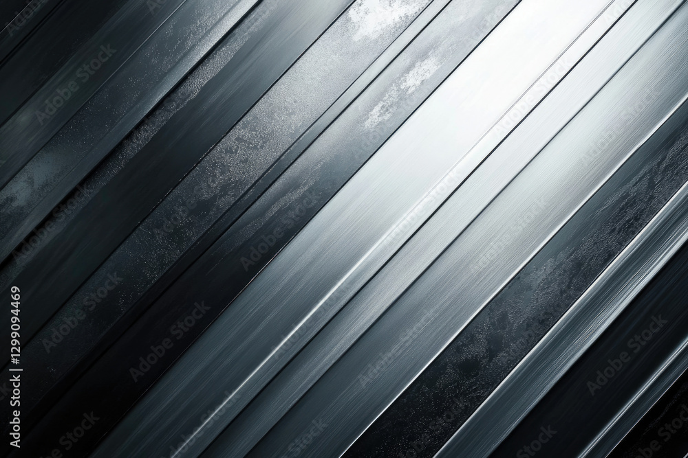 Poster diagonal lines of dark metallic textures create an abstract, industrial background.