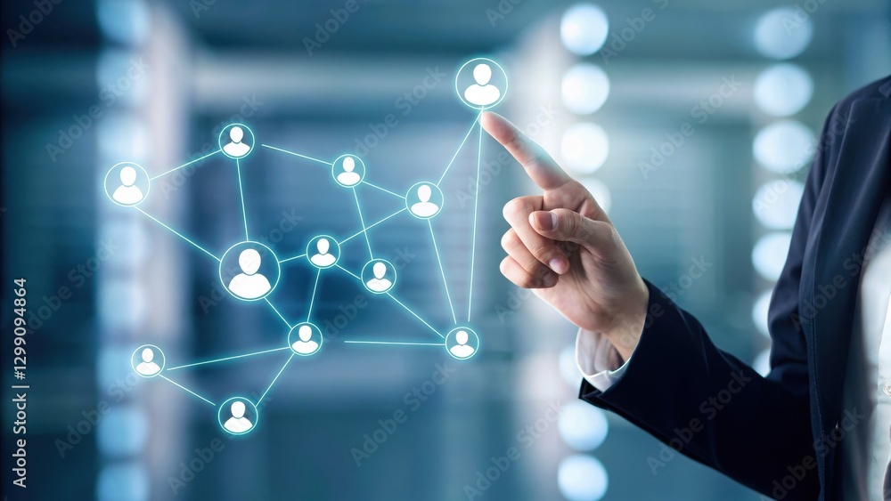 Aufkleber advanced business communication with holographic data visualization in modern office environment