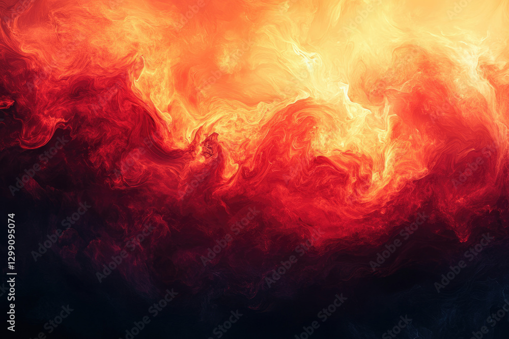 Poster Abstract fiery swirls of red and orange, creating a dynamic and intense visual experience.