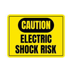 Caution electric shock risk sign