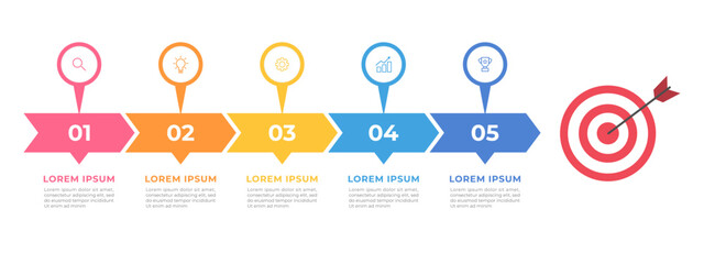 Business Timeline Infographic with Target Goal