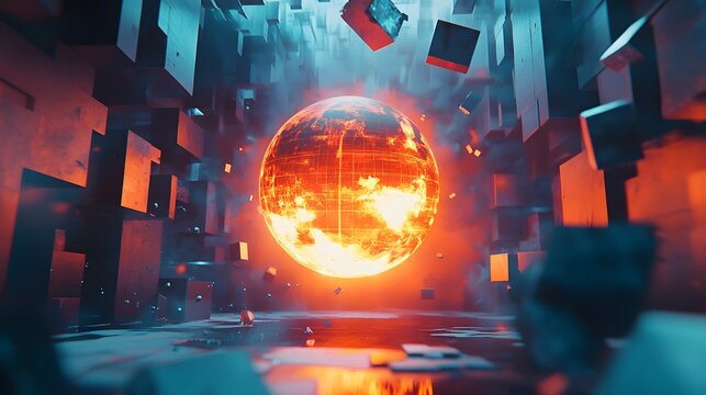 Surreal Floating Globe in a Dreamlike Void