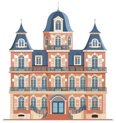 Fototapeta premium A large building with multiple floors and various decorative elements