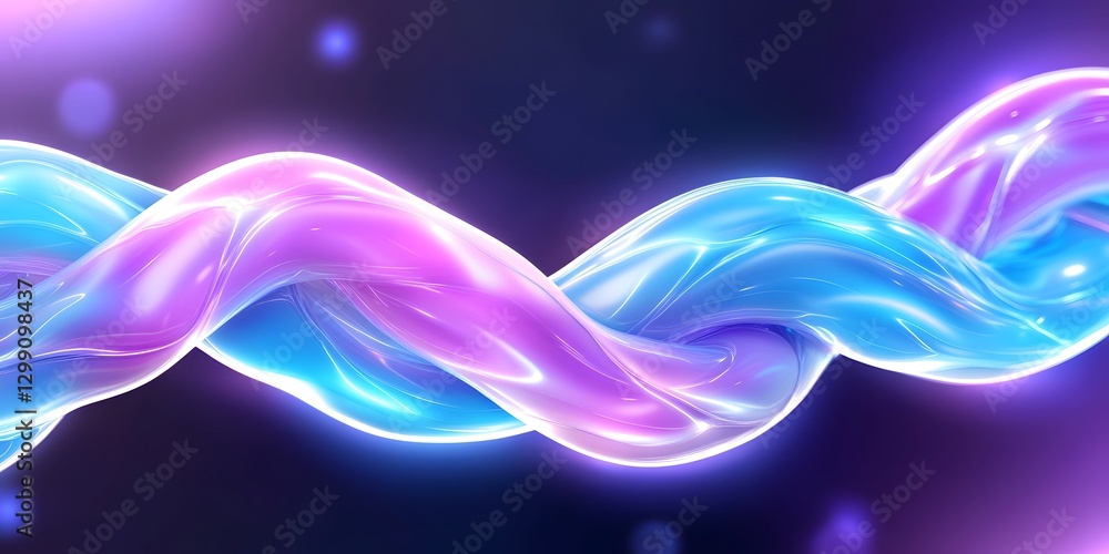 Poster dynamic twisting neon lights abstract art digital creation futuristic environment vibrant colors con