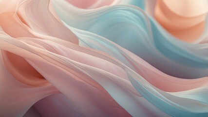 Delicate swirls of pastel colors blend seamlessly, featuring a soft focus that draws attention to the textures. The blurred background enhances the ethereal quality of the composition.