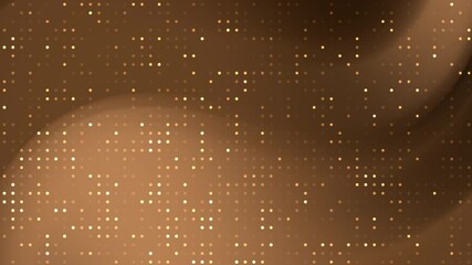 Brown abstract background with a light wave and gold dots. Suitable for luxury branding, elegant design projects, and sophisticated presentations.
