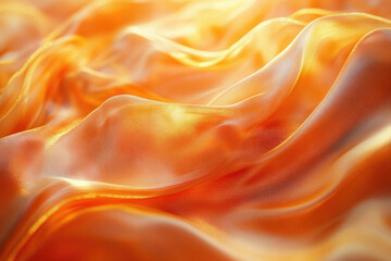 Obraz premium Soft, flowing orange silk fabric draped elegantly, illuminated by warm sunlight.