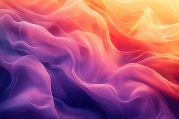 Obraz premium Abstract image of flowing, colorful fabric with vibrant gradients of purple, pink, and orange.