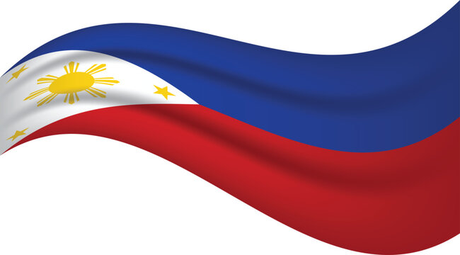 Philippines wavy flag, waving flag vector illustration