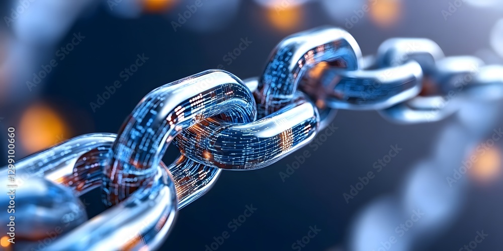 Aufkleber blockchain visualization of interconnected nodes in a futuristic environment technology concept digi
