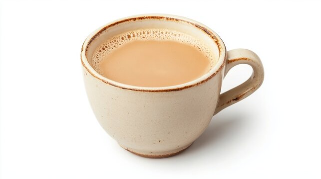 Karak Milk Chai: Popular Indian Tea on White Background
