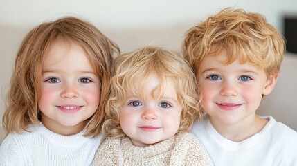 Happy siblings portrait, indoor, family, togetherness, childhood