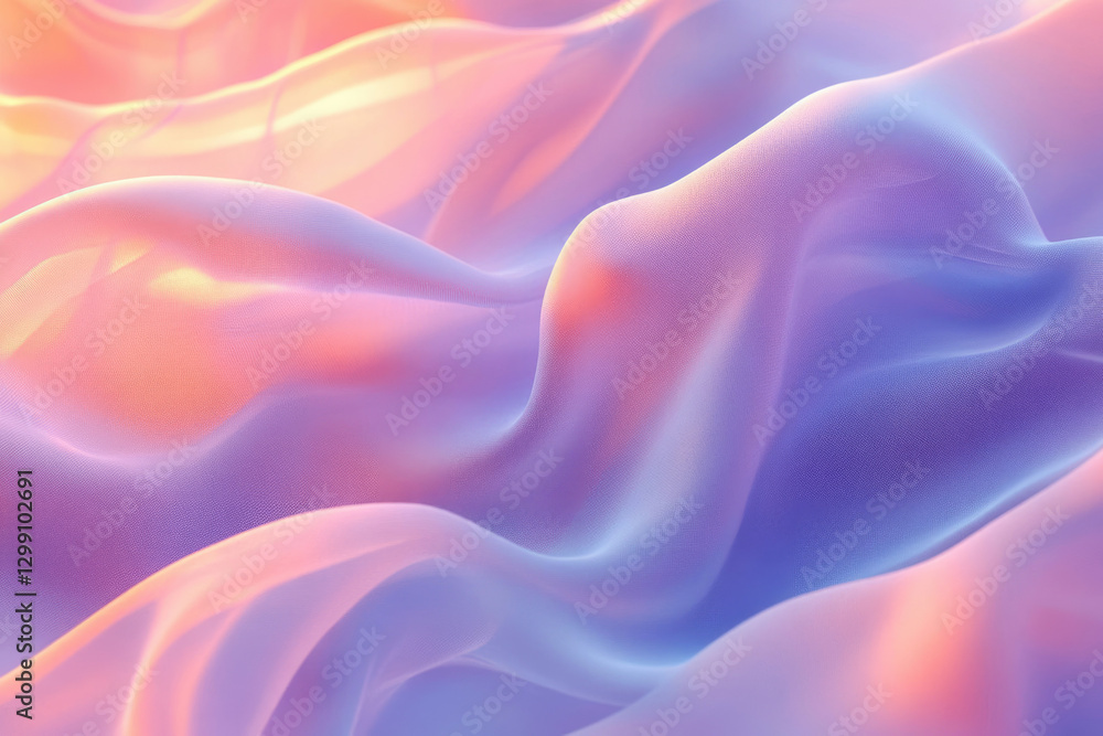 Poster abstract image of flowing pastel fabric with soft, dreamy colors and gentle waves.