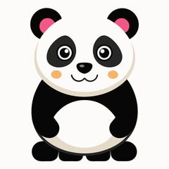 A cute panda illustration on white background