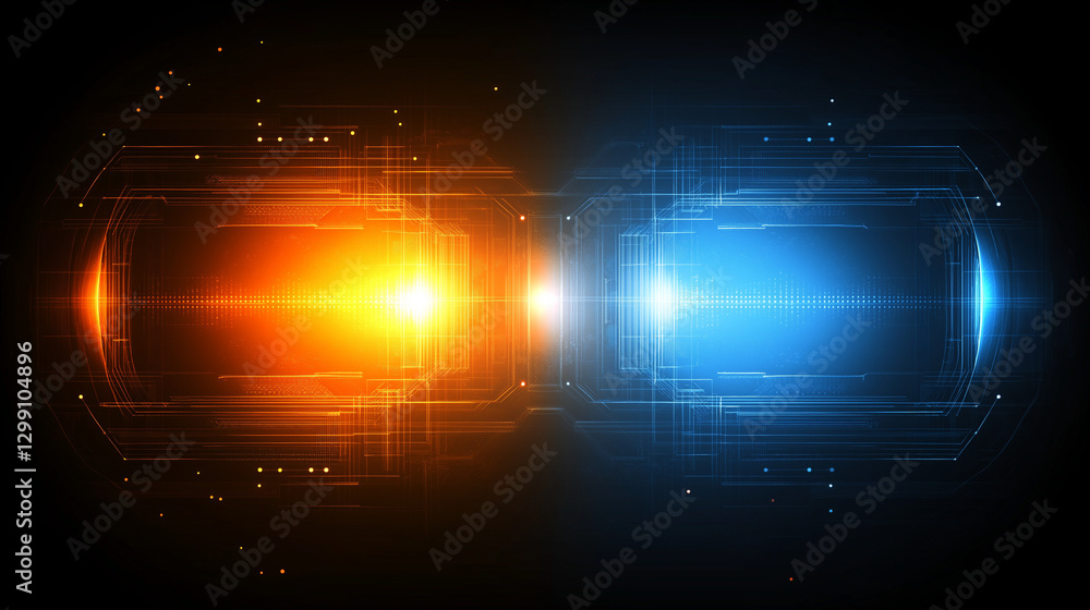 Poster a beauty futuristic abstract background in a high-tech style. shining lines and patterns resembling 