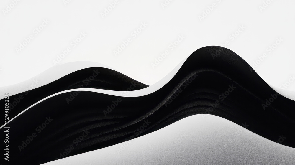 Poster minimalist approach focusing on just two thick gradient lines interlacing in a figure-eight flow,