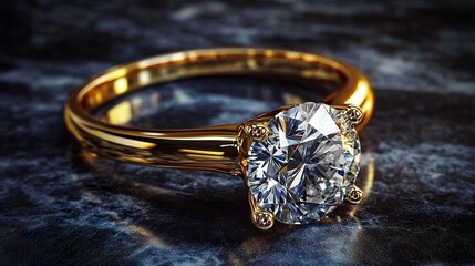 Exquisite diamond engagement ring jewelry showcase product photography elegant setting close-up view luxury concept