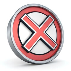 Fototapeta premium Cross mark 3d icon illustration